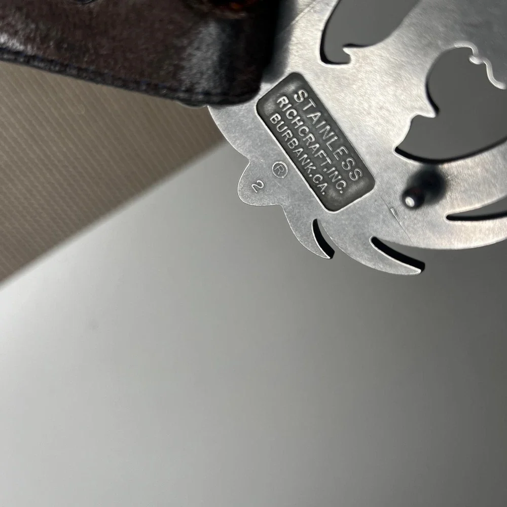 Ruger Firearms Stainless Steel Eagle Logo Buckle Brown Suede Leather Belt 36